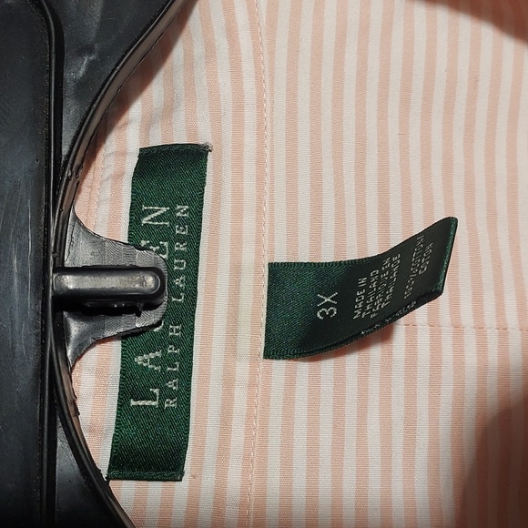 Lauren Ralph Lauren peach & white 100% cotton ruffled women's oxford size 3X‎ - Picture 2 of 6